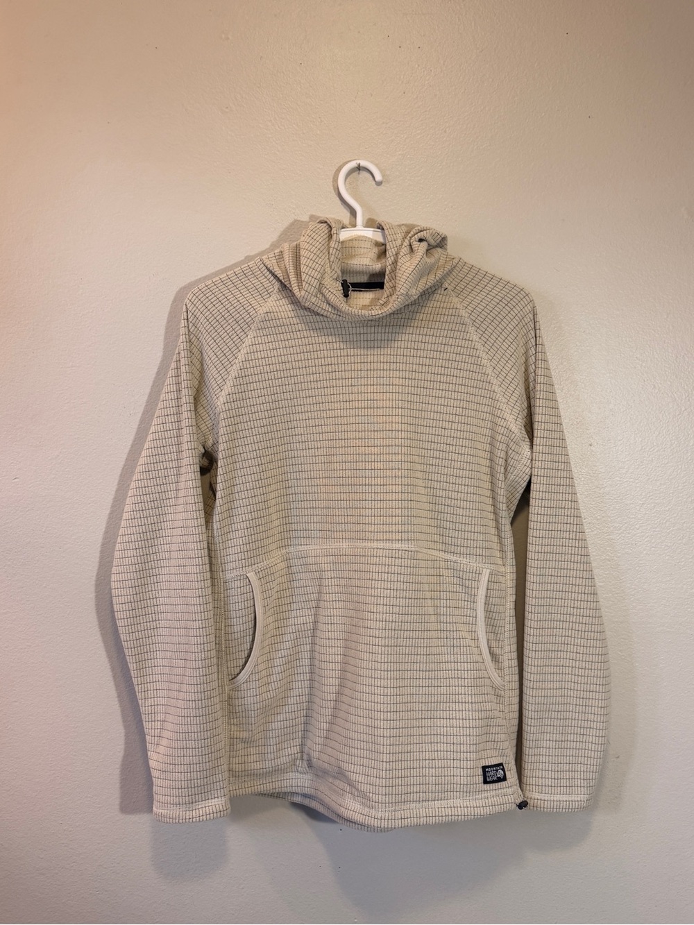 Mountain Hardwear Cream Waffle-Knit Zip Hoodie